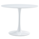 Étkezőasztal, kerek, fehér, matt, átmérő 110 cm, REVENTON NEW