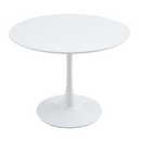 Étkezőasztal, kerek, fehér, matt, átmérő 110 cm, REVENTON NEW