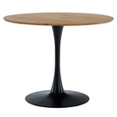 Étkezőasztal, tölgy/fekete, átmérő 110 cm, REVENTON NEW
