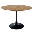 Étkezőasztal, kerek, tölgy/fekete, átmérő 110 cm, REVENTON NEW