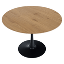 Étkezőasztal, kerek, tölgy/fekete, átmérő 110 cm, REVENTON NEW