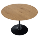 Étkezőasztal, tölgy/fekete, átmérő 110 cm, REVENTON NEW