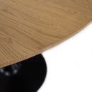 Étkezőasztal, tölgy/fekete, átmérő 110 cm, REVENTON NEW