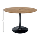 Étkezőasztal, kerek, tölgy/fekete, átmérő 110 cm, REVENTON NEW