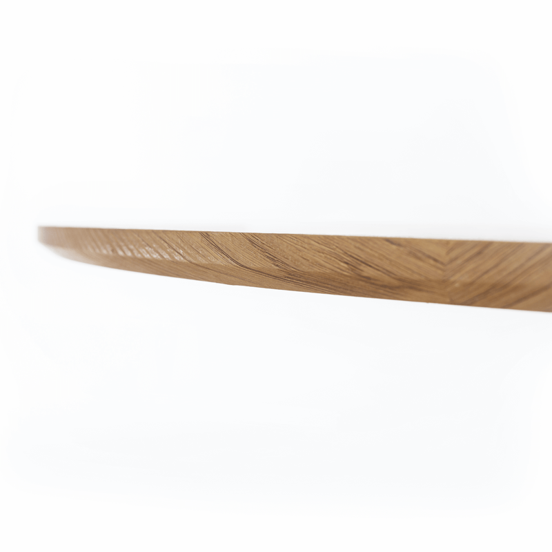 Étkezőasztal, kerek, tölgy/fekete, átmérő 110 cm, REVENTON NEW