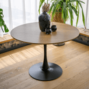 Étkezőasztal, tölgy/fekete, átmérő 110 cm, REVENTON NEW