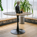 Étkezőasztal, kerek, tölgy/fekete, átmérő 110 cm, REVENTON NEW