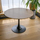Étkezőasztal, tölgy/fekete, átmérő 110 cm, REVENTON NEW