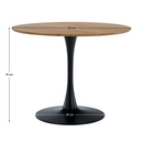 Étkezőasztal, tölgy/fekete, átmérő 110 cm, REVENTON NEW