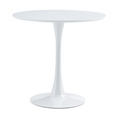Étkezőasztal, kerek, fehér, matt, átmérő 80 cm, REVENTON NEW