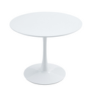 Étkezőasztal, kerek, fehér, matt, átmérő 80 cm, REVENTON NEW
