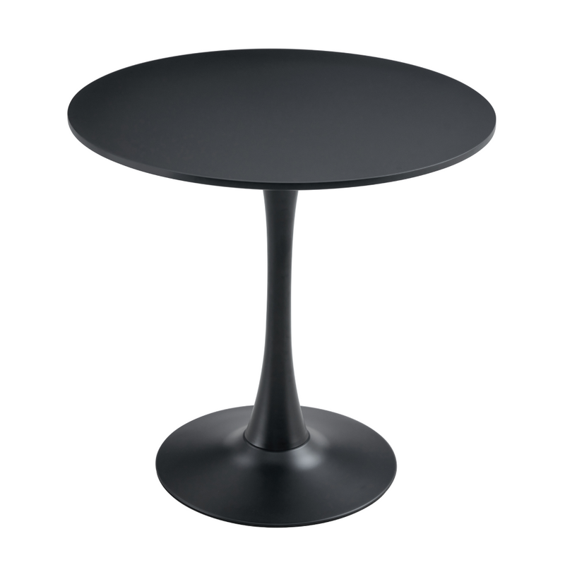 Étkezőasztal, fekete, átmérő 80 cm, REVENTON NEW
