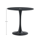 Étkezőasztal, fekete, átmérő 80 cm, REVENTON NEW