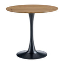 Étkezőasztal, tölgy/fekete, átmérő 80 cm, REVENTON NEW