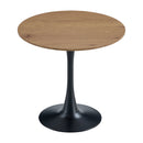 Étkezőasztal, tölgy/fekete, átmérő 80 cm, REVENTON NEW