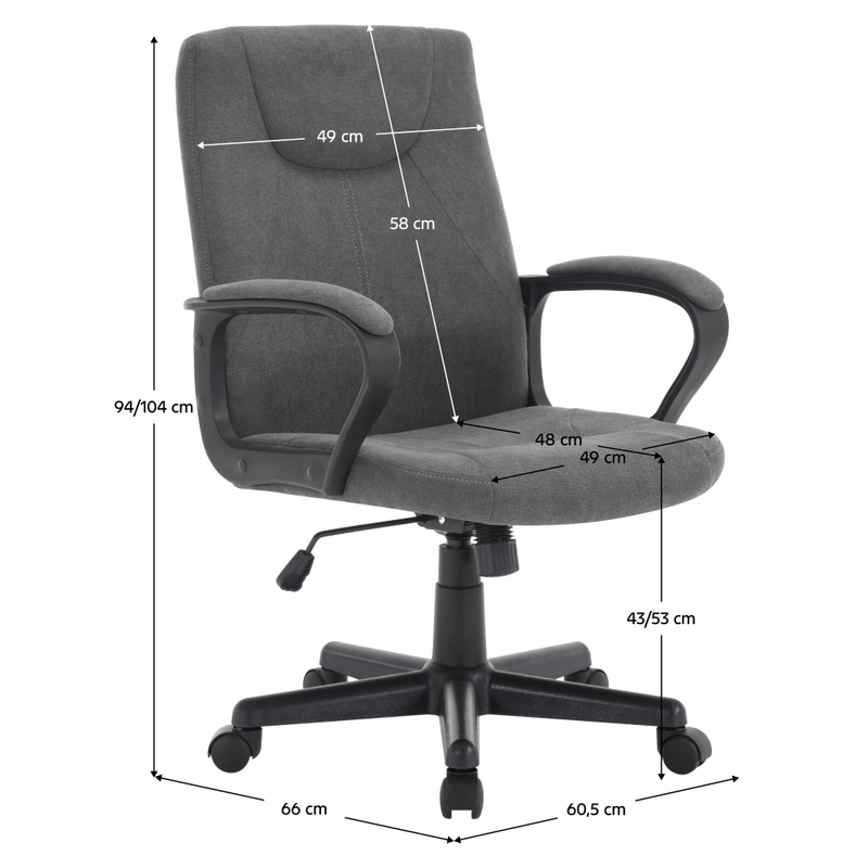 Irodai szék, sötétszürke/fekete, REVIN