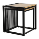 Két dohányzóasztal készlet, tölgyfa/fekete, RIMBO