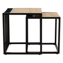 Két dohányzóasztal készlet, tölgyfa/fekete, RIMBO