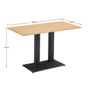 Bisztró asztal, tölgy/fekete, 120x60 cm, RINALDO TYP 2