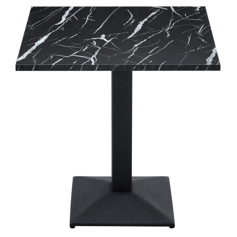 Bisztró asztal, fekete márvány/fekete, 70x70 cm, RINALDO TYP 1