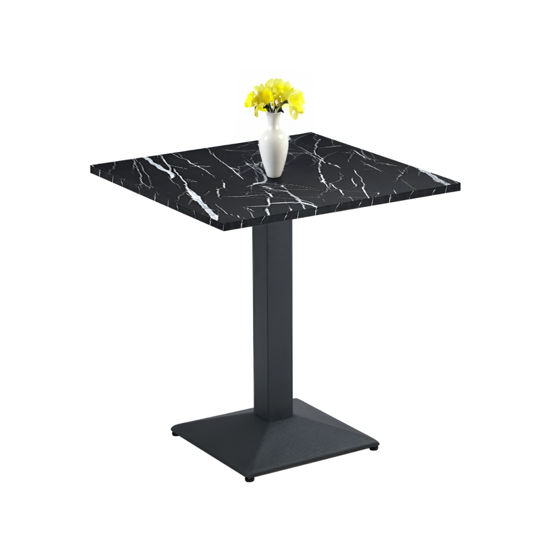 Bisztró asztal, fekete márvány/fekete, 70x70 cm, RINALDO TYP 1