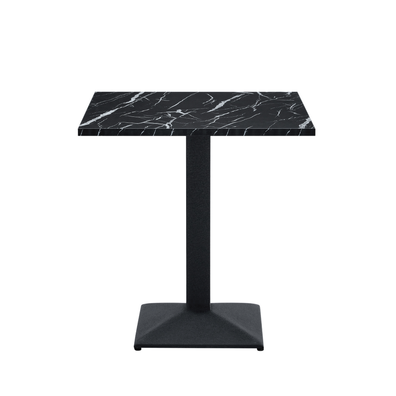 Bisztró asztal, fekete márvány/fekete, 70x70 cm, RINALDO TYP 1