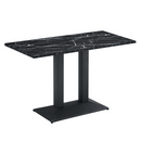 Bisztró asztal, fekete márvány/fekete, 120x60 cm, RINALDO TYP 2