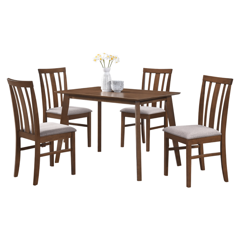 Étkezőgarnitúra 1+4, dió/bézs, ROIS SET