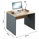 Íróasztal, grafit/tölgyfa artisan, RIOMA NEW TYP 12