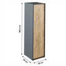 Ruhásszekrény, grafit/tölgyfa artisan, RIOMA NEW  TYP 20