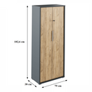 Szekrény zárral, grafit/tölgyfa artisan, RIOMA NEW  TYP 31