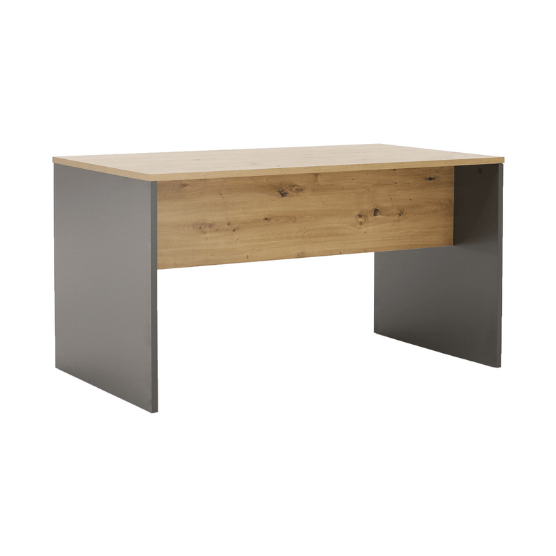 Íróasztal, grafit/tölgyfa artisan, RIOMA NEW TYP 11