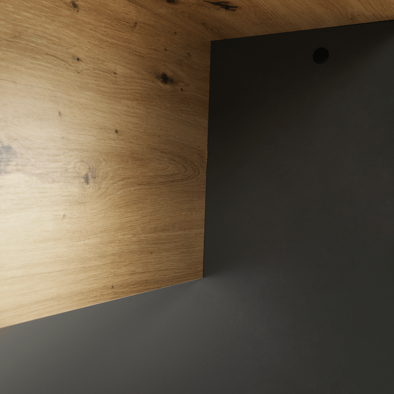 Íróasztal, grafit/tölgyfa artisan, RIOMA NEW TYP 11