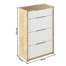 komód fiókokkal, artisan tölgy/fehér, RIOMA TYP 22