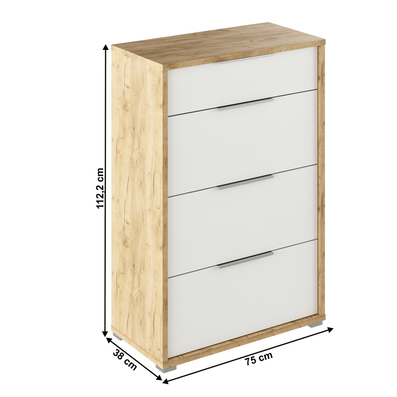 komód fiókokkal, artisan tölgy/fehér, RIOMA TYP 22
