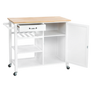 Tálalókocsi, fehér/természetes, ROBINS