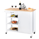 Tálalókocsi, fehér/természetes, ROBINS