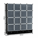 Moduláris szekrény szervező, fekete/tejfehér, RODAN TYP 2