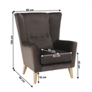 Fotel-füles, taupe-szürke-barna/bükk, RODEZA