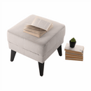 Puff, bézs/fekete, RODEZA