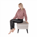 Puff, bézs/fekete, RODEZA