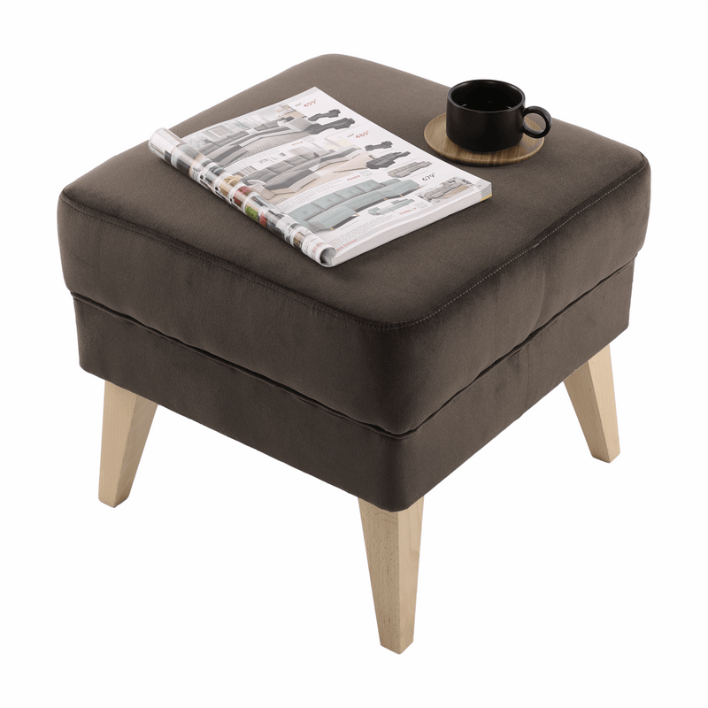 Puff, taupe-szürke-barna/bükk, RODEZA