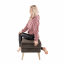 Puff, taupe-szürke-barna/bükk, RODEZA