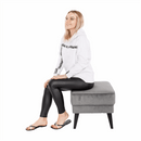 Puff, világosszürke/fekete, RODEZA