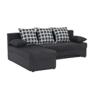 Sarokülőgarnitúra, sötétszürke mix, POLARIS NEW