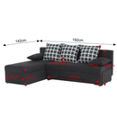 Sarokülőgarnitúra, sötétszürke mix, POLARIS NEW