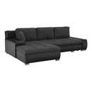 Sarokülőgarnitúra, fekete/fekete melír, TRAMP