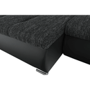 Sarokülőgarnitúra, fekete/fekete melír, TRAMP