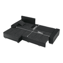 Sarokülőgarnitúra, fekete/fekete melír, TRAMP