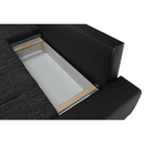 Sarokülőgarnitúra, fekete/fekete melír, TRAMP